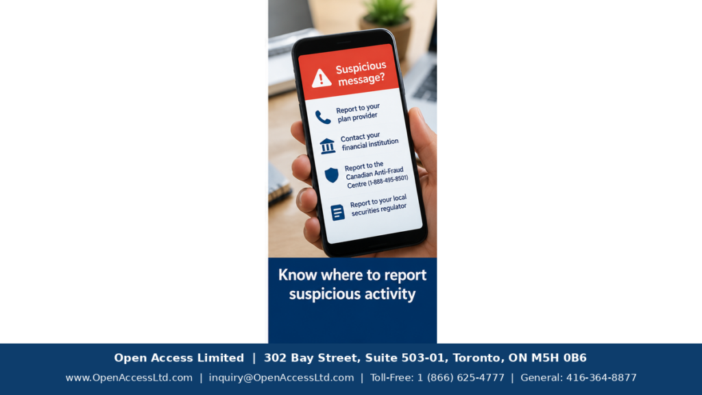 Retirement savings scams verification pathway showing how employees can verify unexpected messages through official plan-provider contact channels.